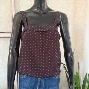 Carolyne Barton Polka Dot Black and Red Women's Top Size 6